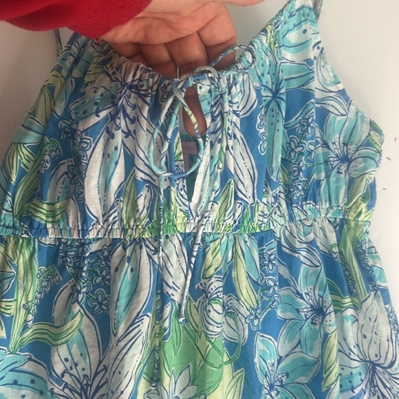 Lilly Pulitzer Dress Lace Babydoll Blue Cotton Medium Nightgown Fairy Floral - Picture 10 of 11